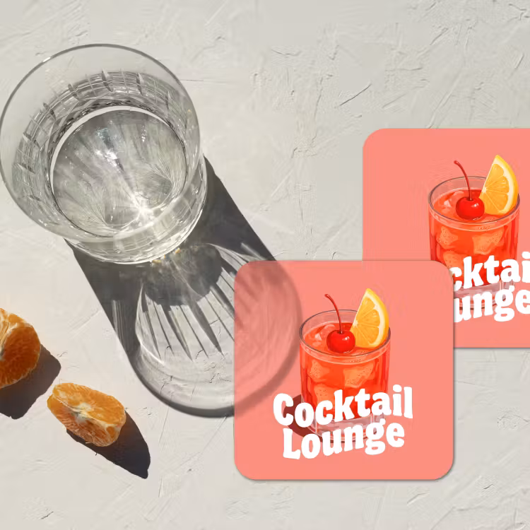 Cocktail Lounge - Glas - Koraal onderzetter kurk middel -sfeer4