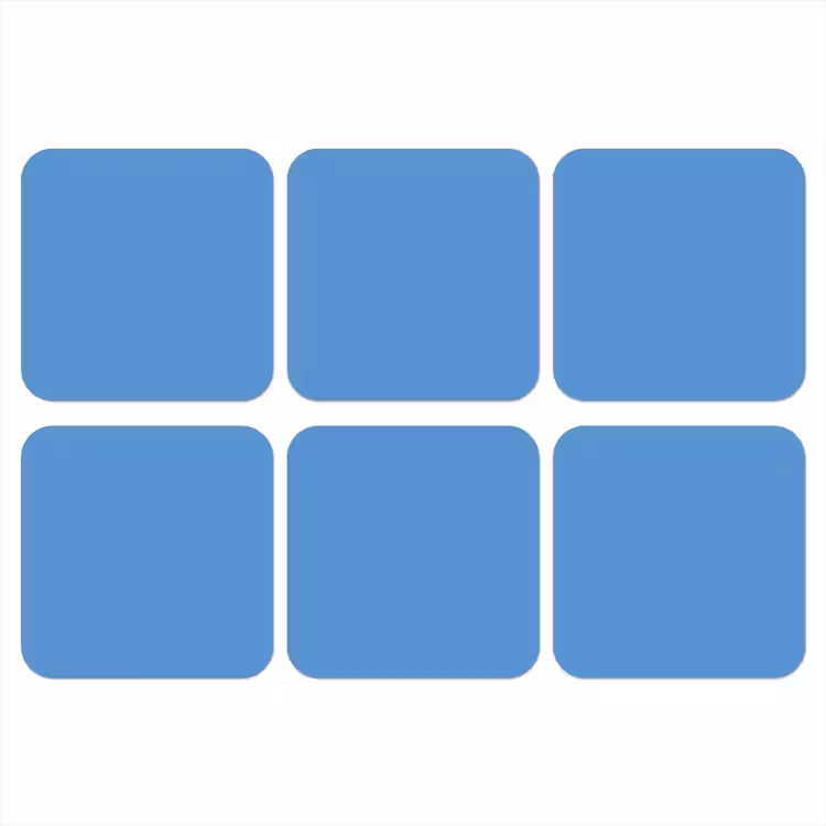 Cornflower - Blue - Blauw onderzetter kurk middel 366 -3d