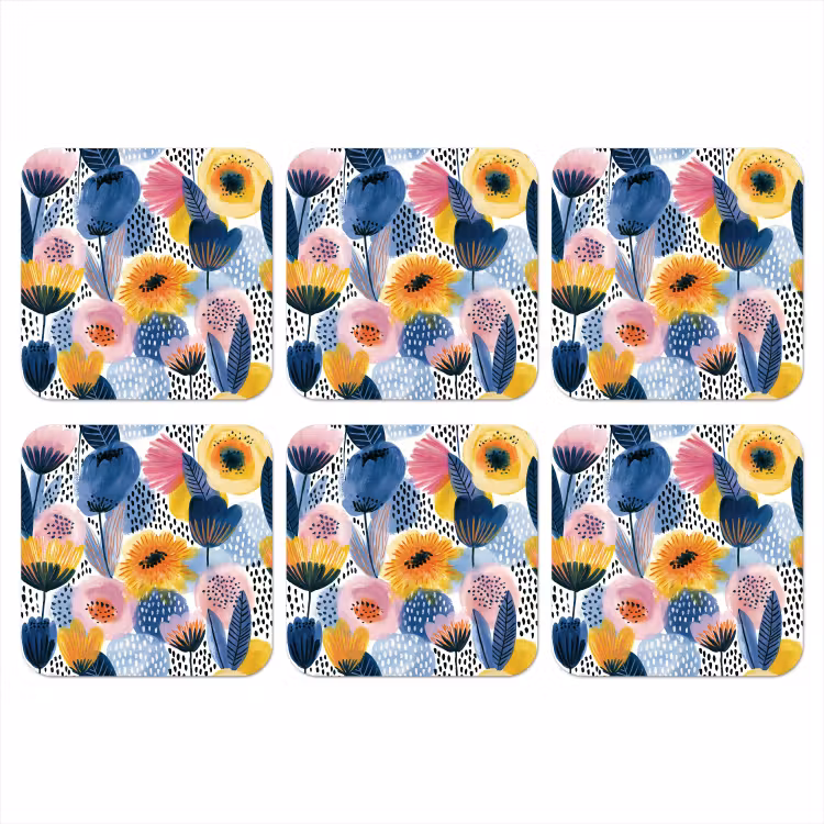 Creatief - Patroon - Kleurrijk onderzetter kurk middel 366 -3d