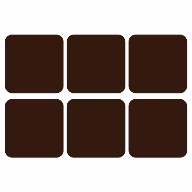 Dark - Chocolate - Bruin onderzetter kurk middel 366 -3d