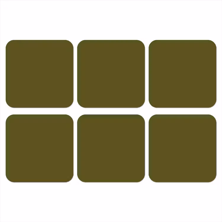 Dark - Olive - Groen onderzetter kurk middel 366 -3d