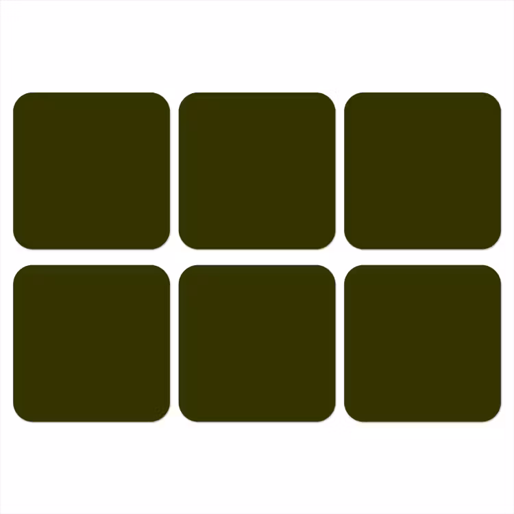 Dark  - Olive - Groen onderzetter kurk middel 366 -3d