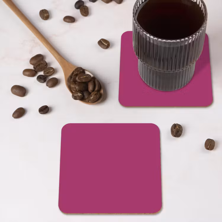 Deep - Magenta - Paars onderzetter kurk middel 366 -sfeer2