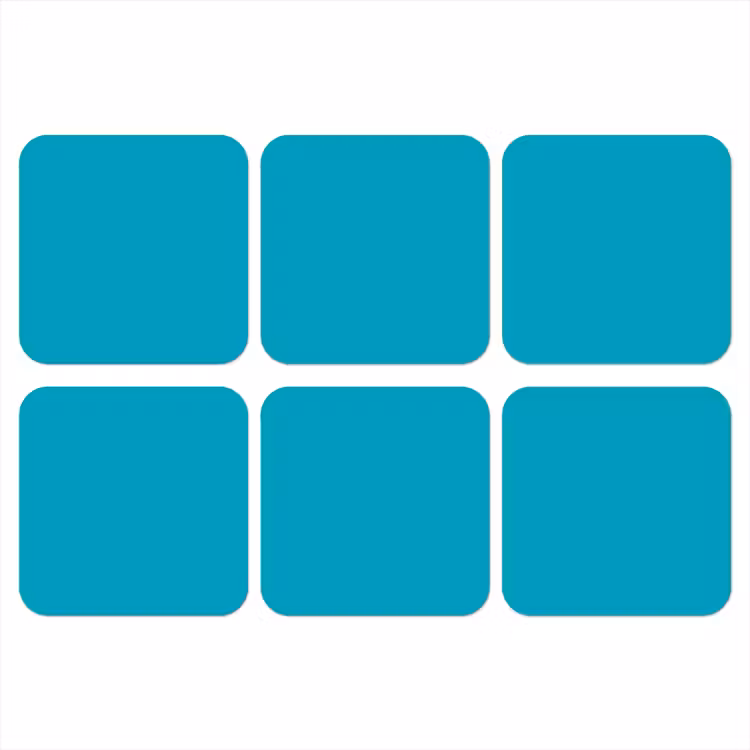 Deep - Turquoise - Turkoois onderzetter kurk middel 366 -3d