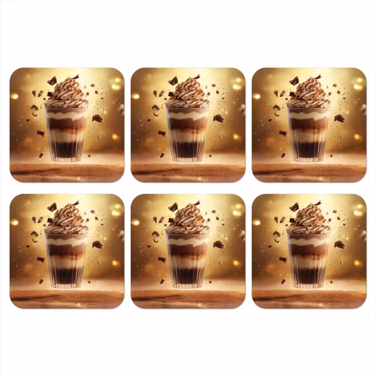 Dessert - Chocolade - Zoet - Eten onderzetter kurk middel -3d