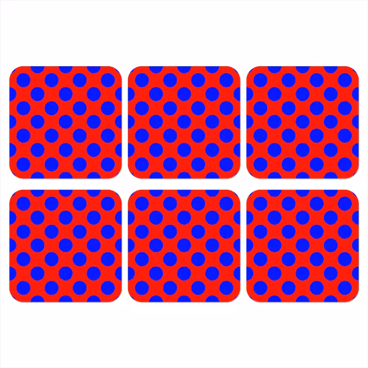 Dots - Klassiek - Rood onderzetter kurk middel 366 -3d