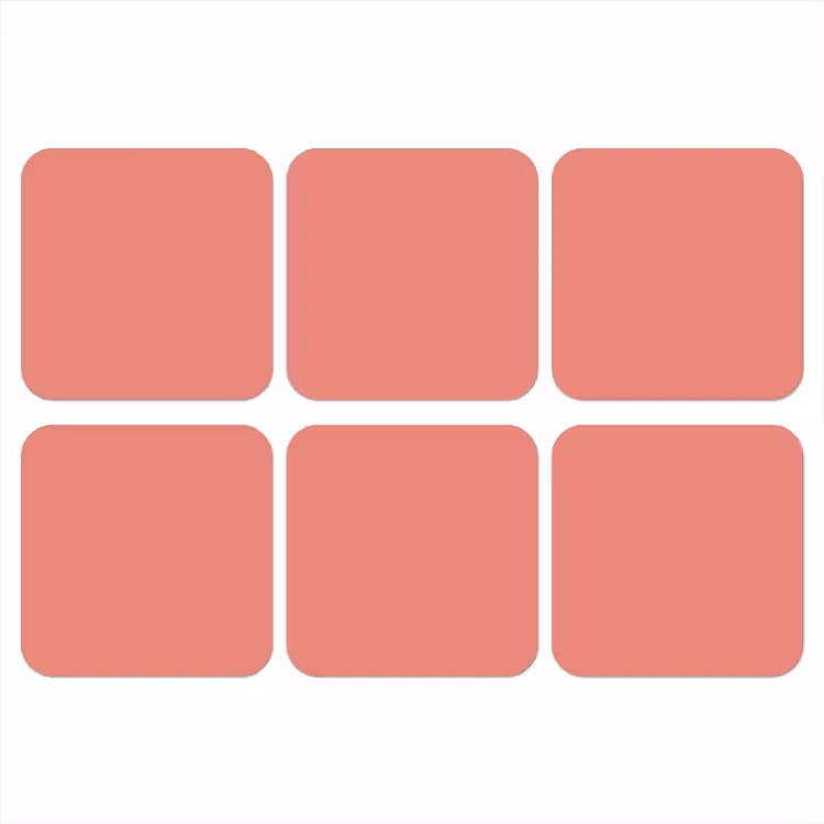 Dusty - Peach - Koraal onderzetter kurk middel 366 -3d