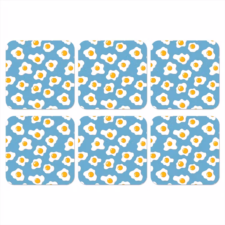 Eieren - Dooiers - Blauw onderzetter kurk middel 366 -3d