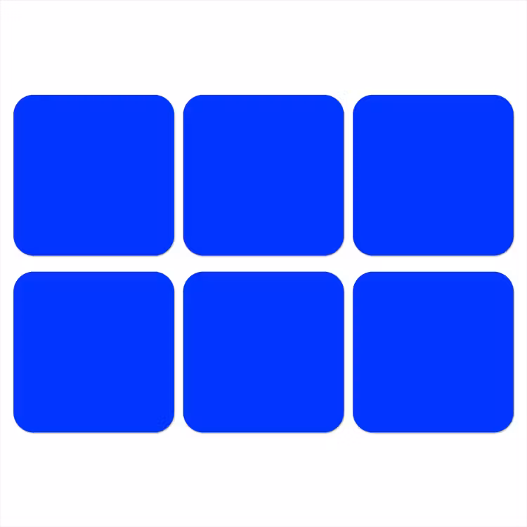 Electric - Blue - Blauw onderzetter kurk middel 366 -3d