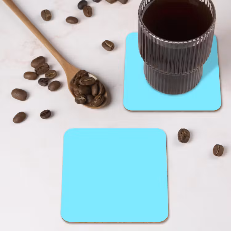 Electric - Cyan - Blauw onderzetter kurk middel 366 -sfeer2