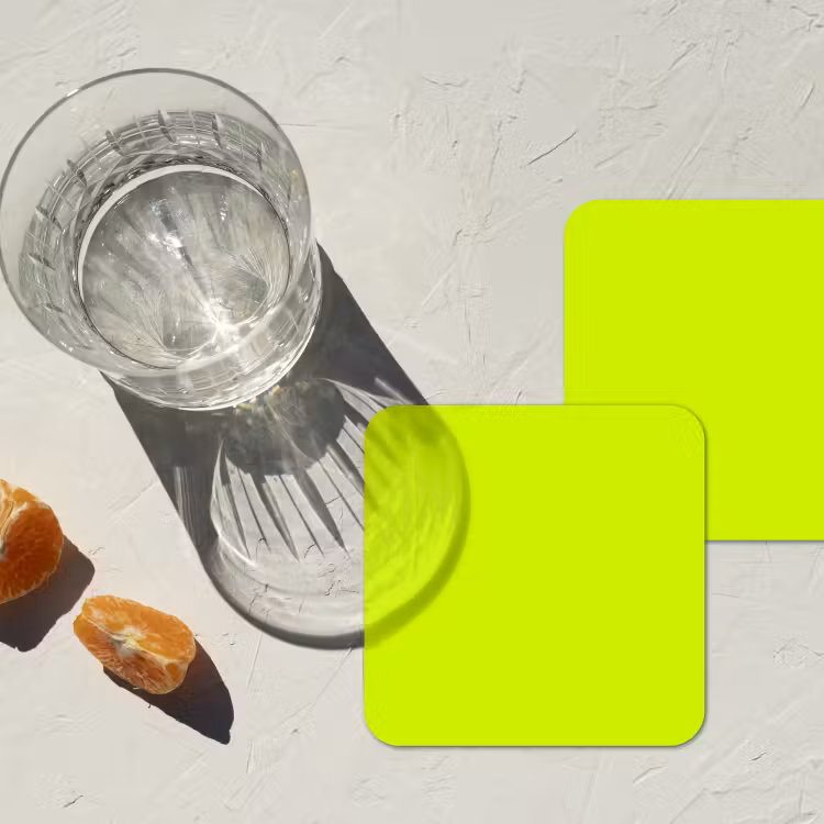 Electric - Lemon - Geel onderzetter kurk middel 366 -sfeer4