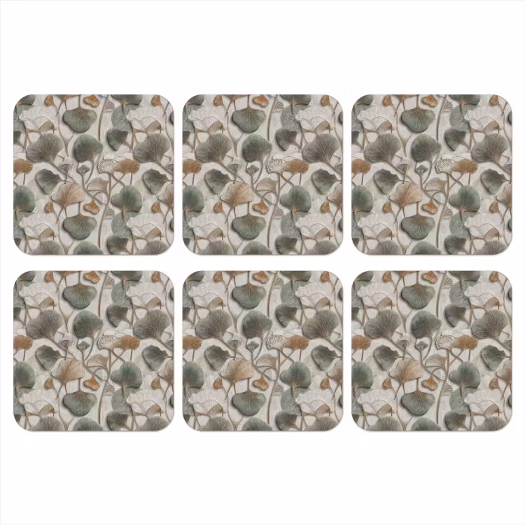 Elegant - Bladeren - Groen onderzetter kurk middel 366 -3d