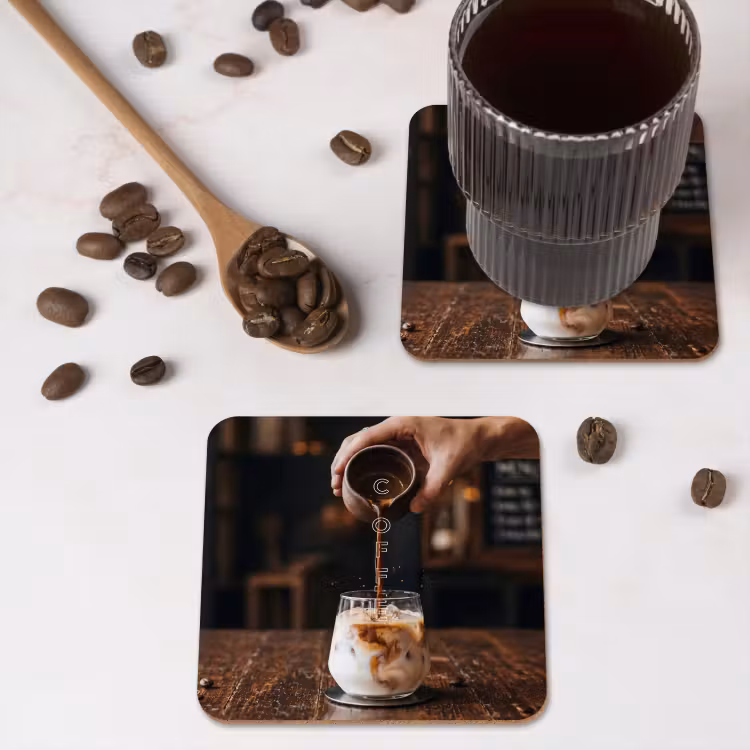 Espresso - Melk - Café onderzetter kurk middel -sfeer2