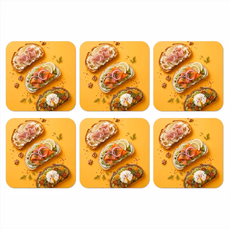Eten - Brood - Ontbijt - Modern - Kleurrijk onderzetter kurk middel -3d