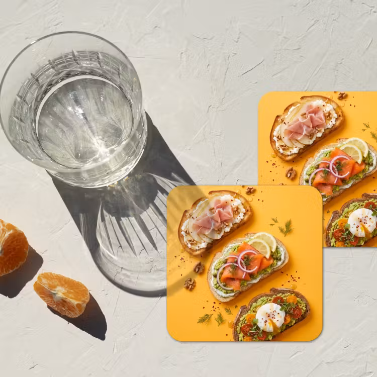 Eten - Brood - Ontbijt - Modern - Kleurrijk onderzetter kurk middel -sfeer4