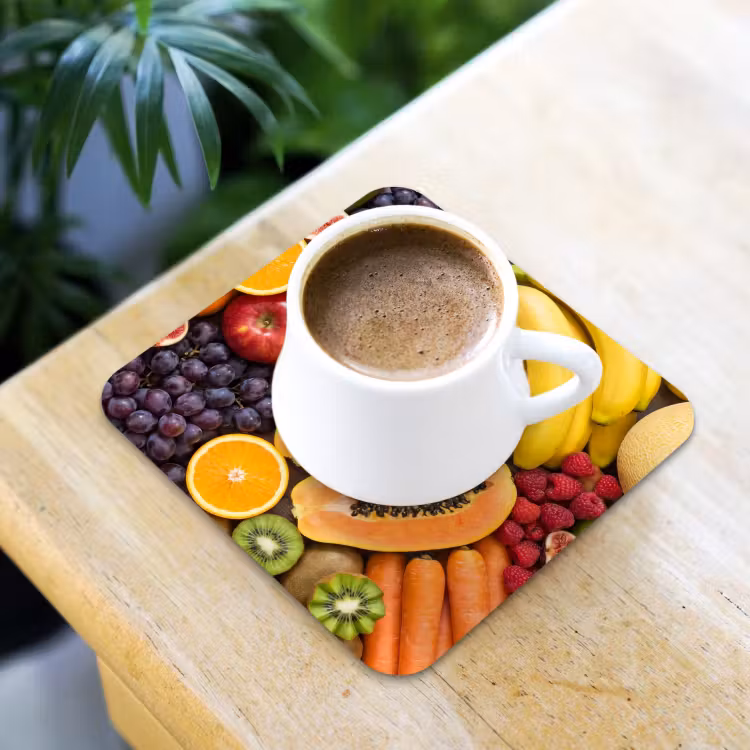Eten - Fruit - Groenten - Vers - Kleurrijk onderzetter kurk middel -sfeer5
