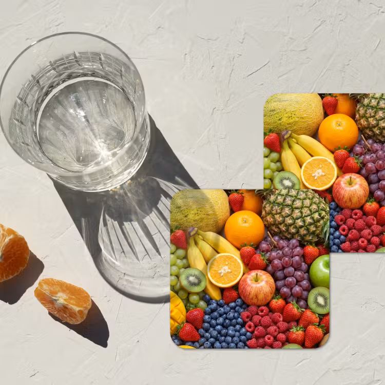 Eten - Fruit - Vers - Kleurrijk - Voeding onderzetter kurk middel -sfeer4