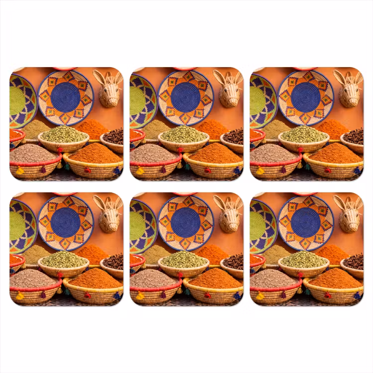 Onderzetter - Eten - Kleurrijk - Cultuur - Eten - Kleurrijk - Cultuur onderzetter kurk middel