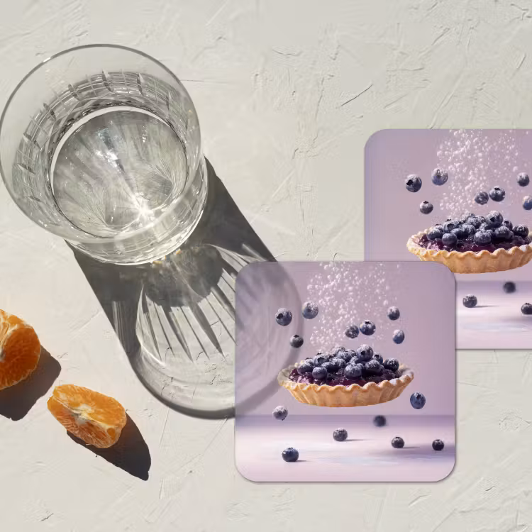 Eten - Taart - Bessen - Blauw onderzetter kurk middel -sfeer4