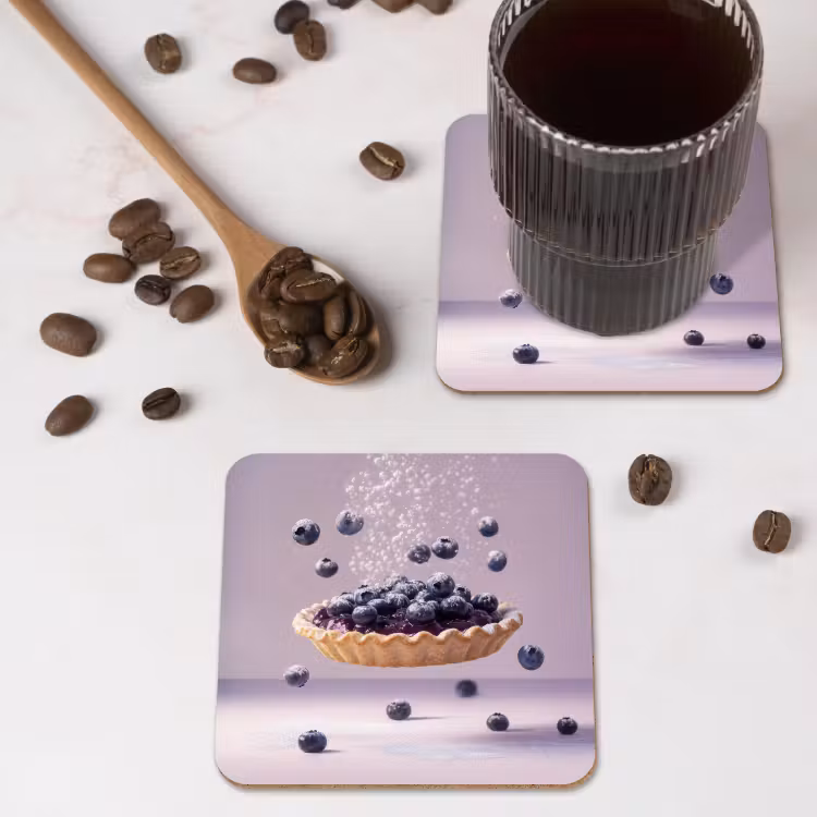 Eten - Taart - Bessen - Blauw onderzetter kurk middel -sfeer2
