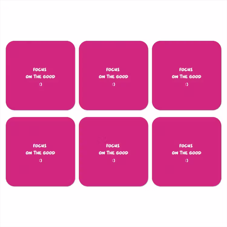 Focus - Smiley - Roze onderzetter kurk middel -3d
