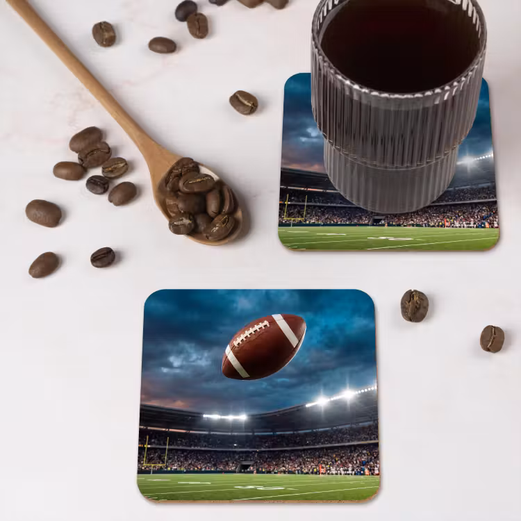 Football - Bal - Stadion - Sport onderzetter kurk middel -sfeer2