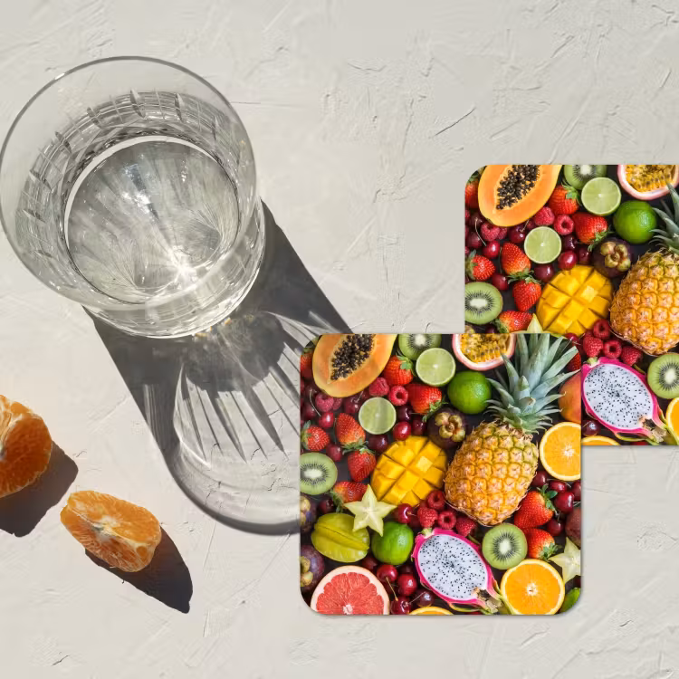 Fruit - Assortiment - Vers - Gezond - Kleurrijk onderzetter kurk middel -sfeer4
