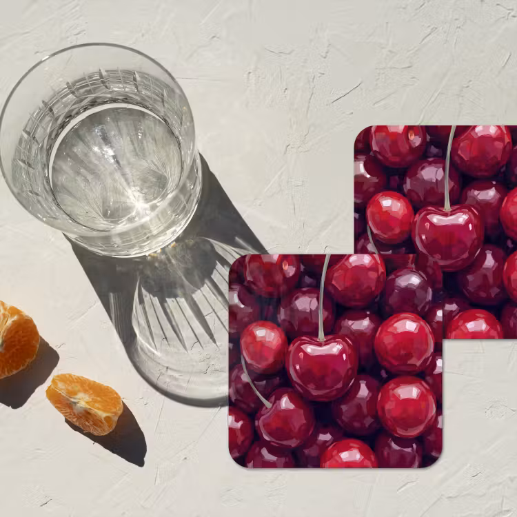 Fruit - Kersen - Eten - Modern - Rood onderzetter kurk middel -sfeer4