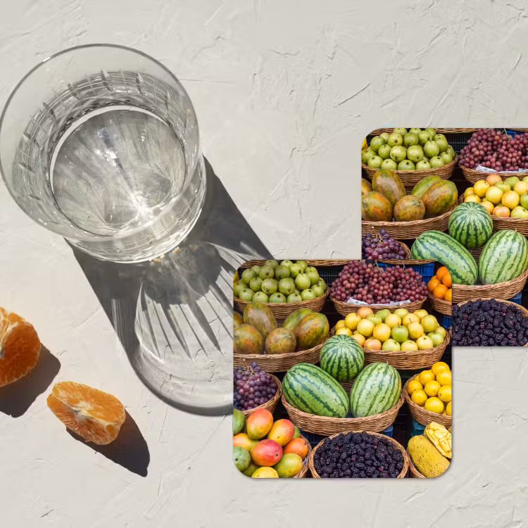 Onderzetter - Fruit - Markt - Kleurrijk - Fruit - Markt - Kleurrijk onderzetter kurk middel