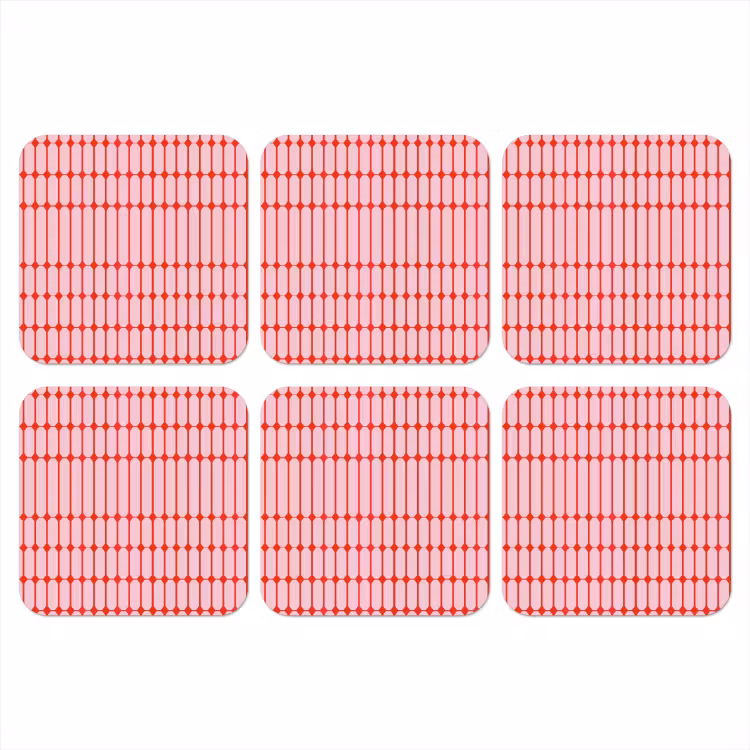 Geometrisch - Minimalistisch - Rood - Roze onderzetter kurk middel 366 -3d