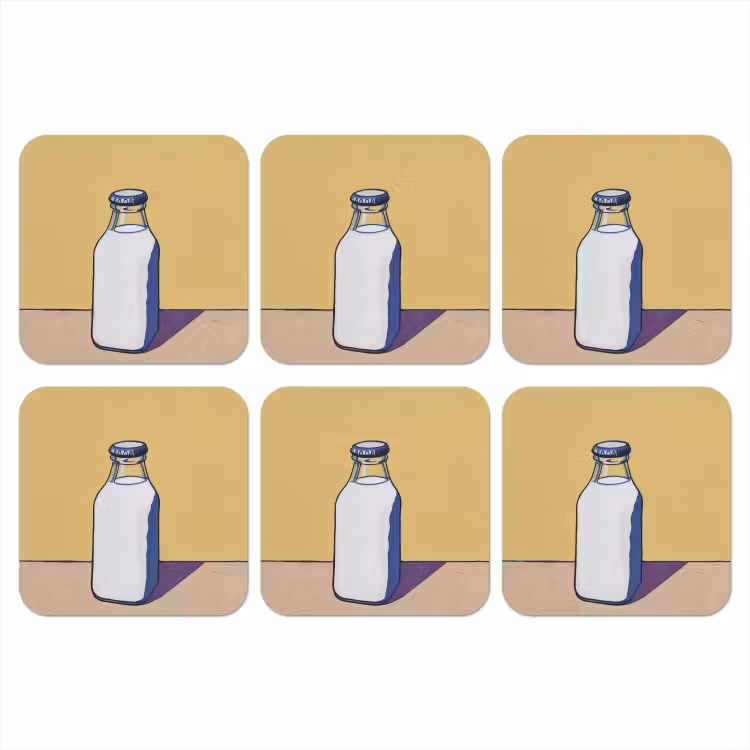 Glazen - Fles - Illustratie - Melk onderzetter kurk middel -3d