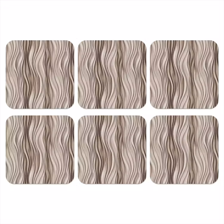 Golven - 3D - Crème onderzetter kurk middel 366 -3d