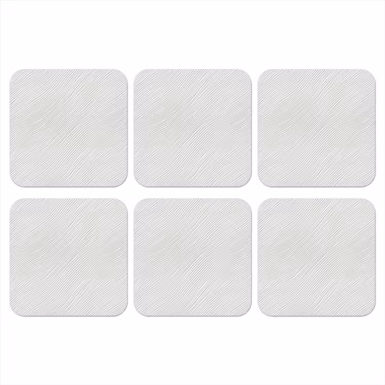 Golven - Ribbels - Wit onderzetter kurk middel 366 -3d