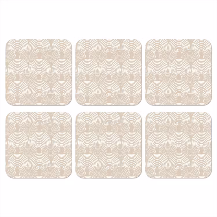 Golven - Structuur - Beige onderzetter kurk middel 366 -3d