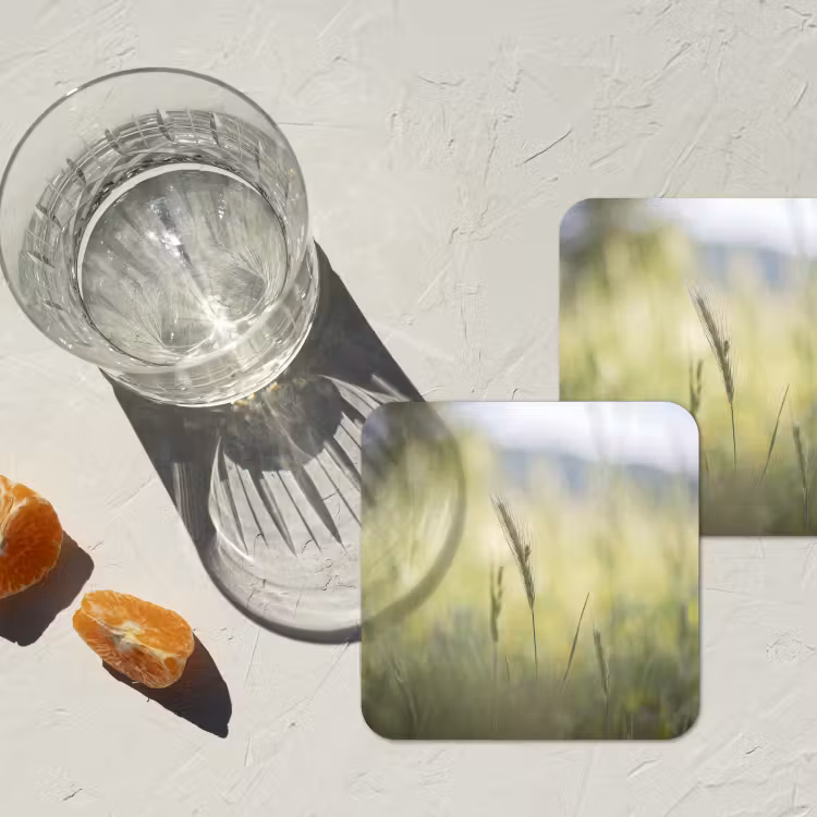 Graan - Aar - Natuur - Groen - Detail onderzetter kurk middel -sfeer4