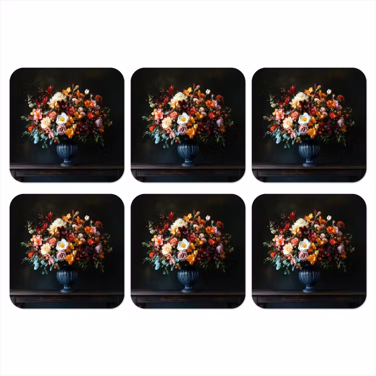 Groot - Bloemen - Vaas - Boeket onderzetter kurk middel -3d