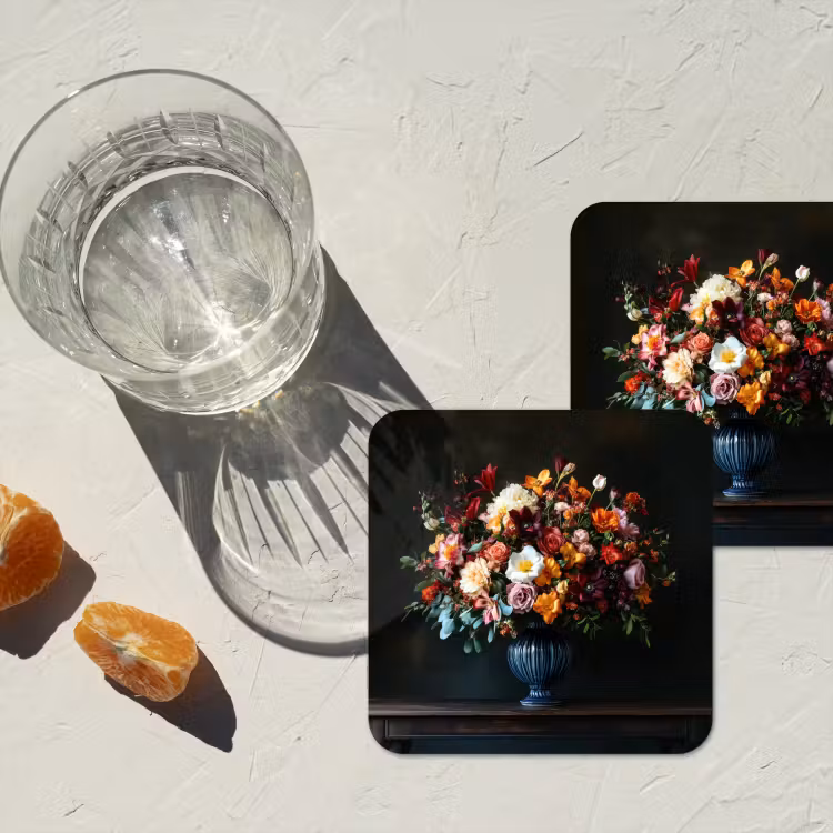 Groot - Bloemen - Vaas - Boeket onderzetter kurk middel -sfeer4