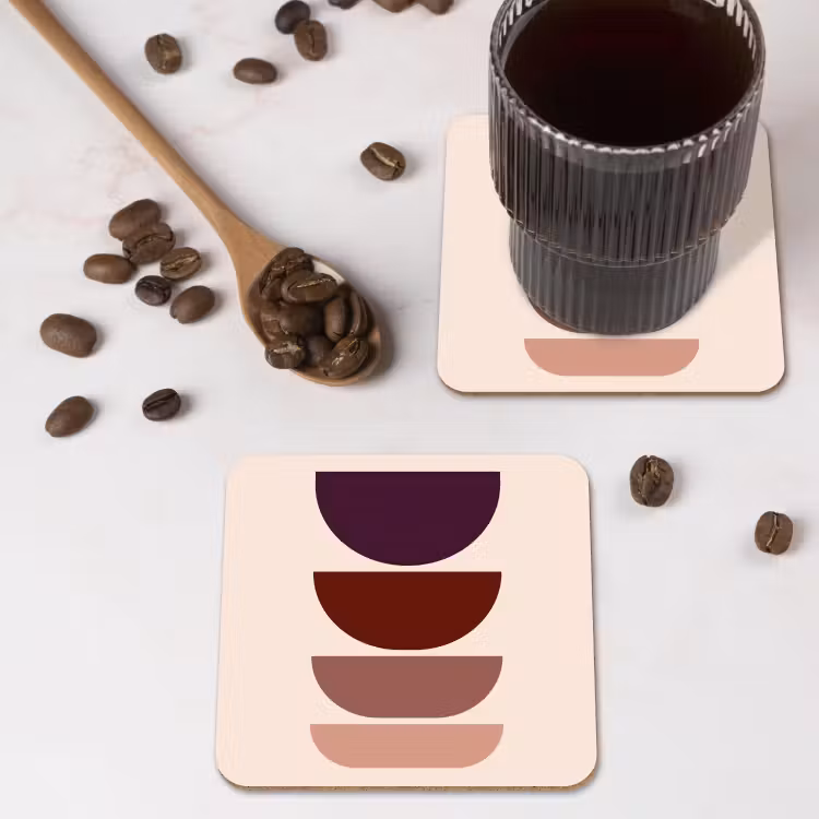Harmonieus - Symmetrisch - Rood onderzetter kurk middel -sfeer2