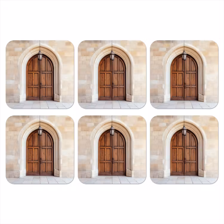 Houten - Deur - Lantaarn onderzetter kurk middel -3d