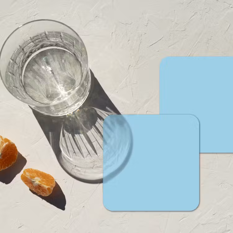 Ice - Blue - Blauw onderzetter kurk middel 366 -sfeer4