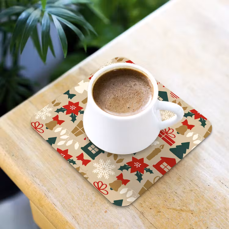 Illustratie - Kerst - Beige onderzetter kurk middel 366 -sfeer5