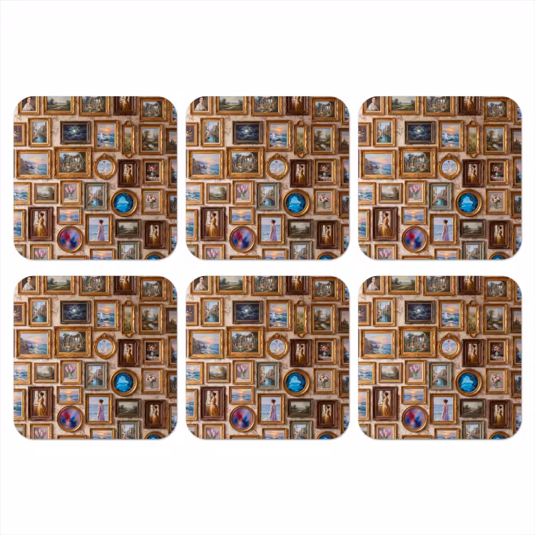 Interieur - Kunst - Collectie - Klassiek - Goud onderzetter kurk middel -3d
