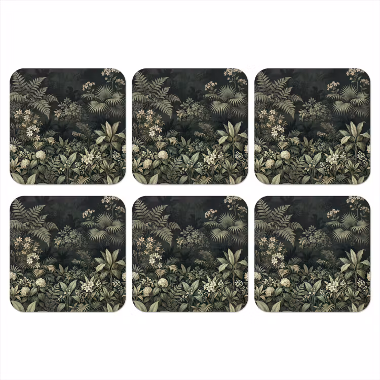 Jungle - Bladeren - Botanisch - Groen onderzetter kurk middel -3d