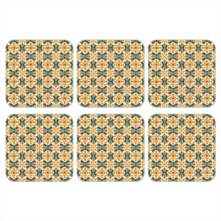 Keramiek - Verweerd - Kleurrijk onderzetter kurk middel 366 -3d