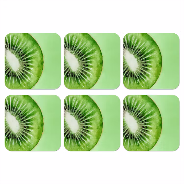 Kiwi - Groen - Fris onderzetter kurk middel -3d