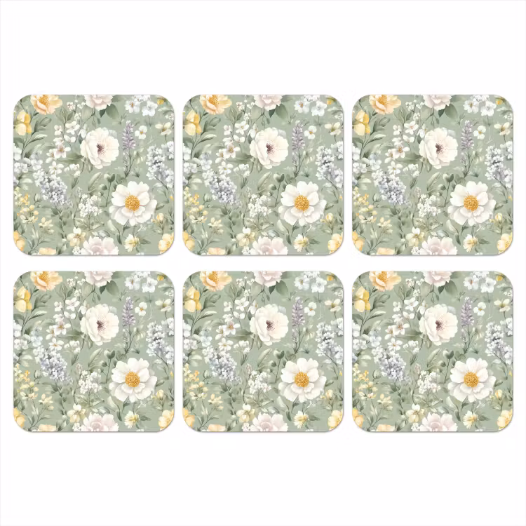Klassiek - Bloemenpatroon - Kleurrijk onderzetter kurk middel 366 -3d