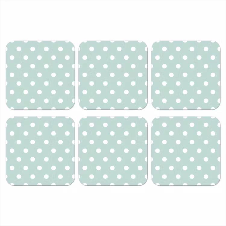 Klassiek - Polka - Groen onderzetter kurk middel 366 -3d