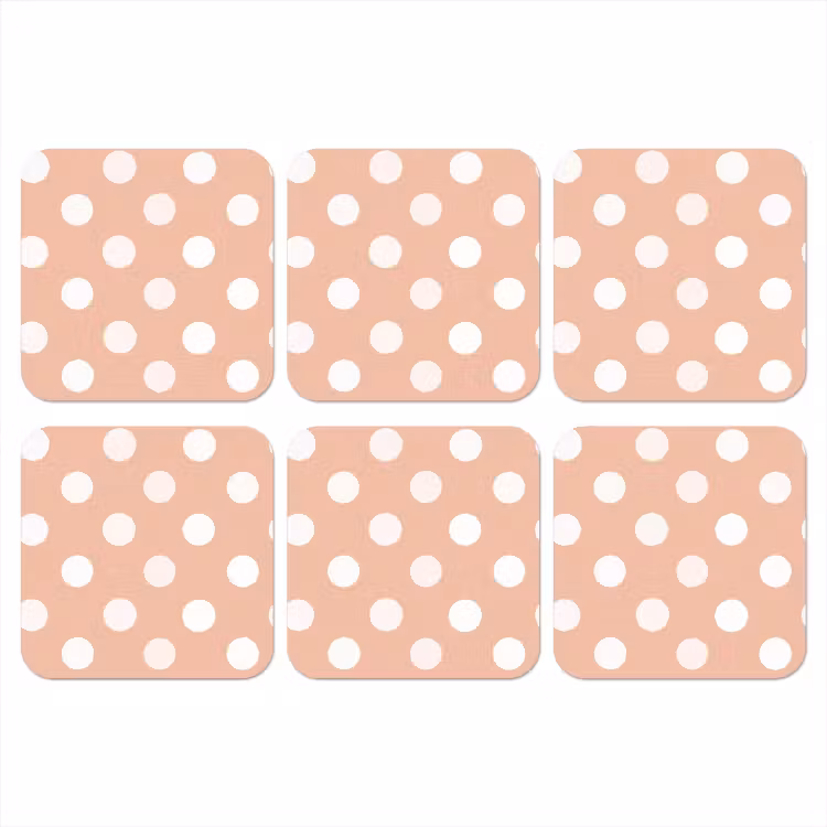 Klassiek - Polka - Perzik onderzetter kurk middel 366 -3d