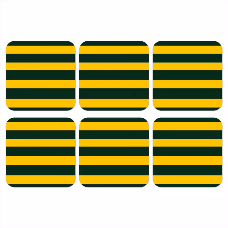Klassiek - Strepen - Groen onderzetter kurk middel 366 -3d