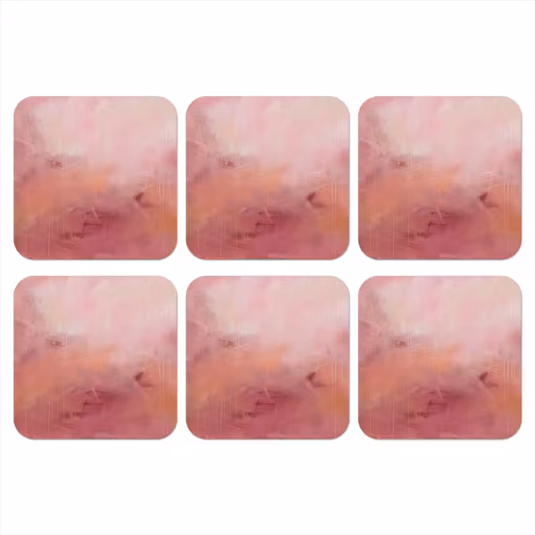 Kunst - Vloeiend - Pastel - Abstract onderzetter kurk middel -3d